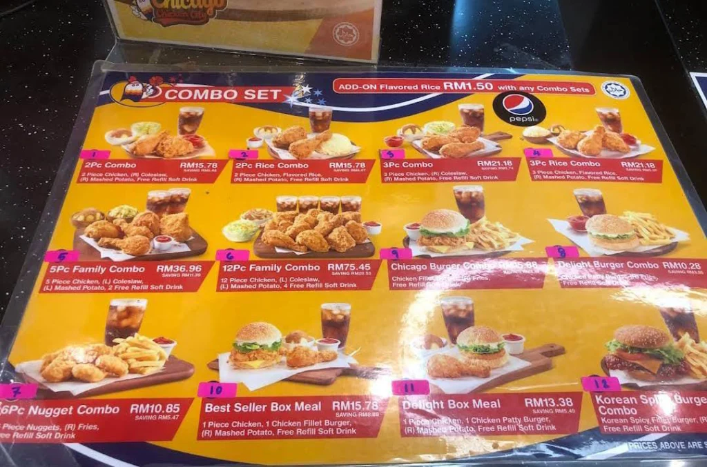 COMBO SET AT Chicago Chicken City Menu