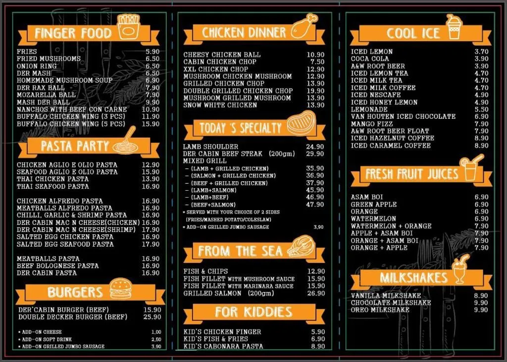 Der Cabin Menu Malaysia Harga Dikemaskini 2024