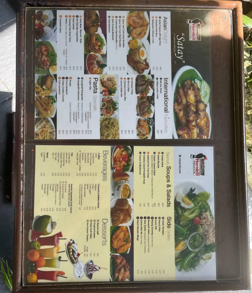 Hornbill Menu Prices 