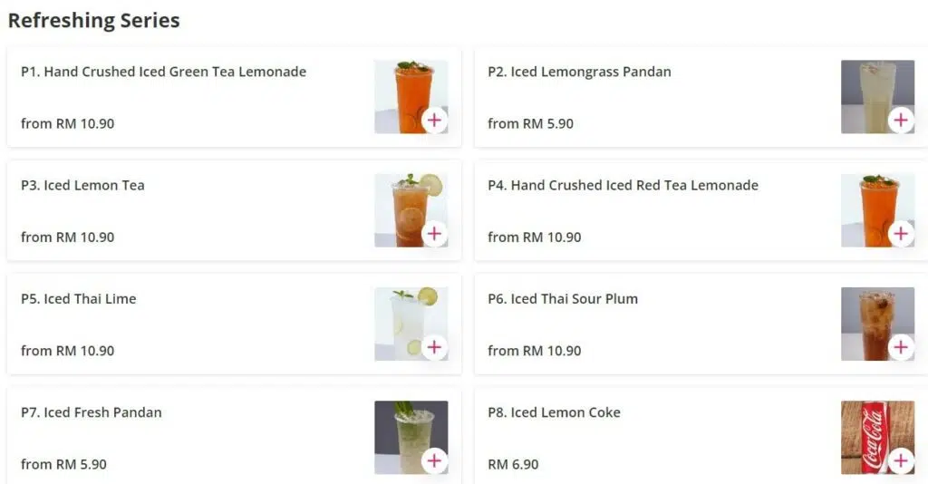 refreshing series at Mama Mee Yah Menu