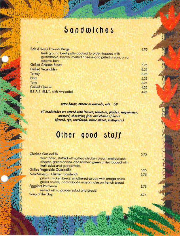 sandwiches at Mingle Cafe Menu