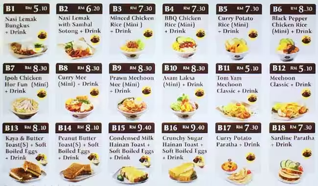 OldTown White Coffee Menu Prices