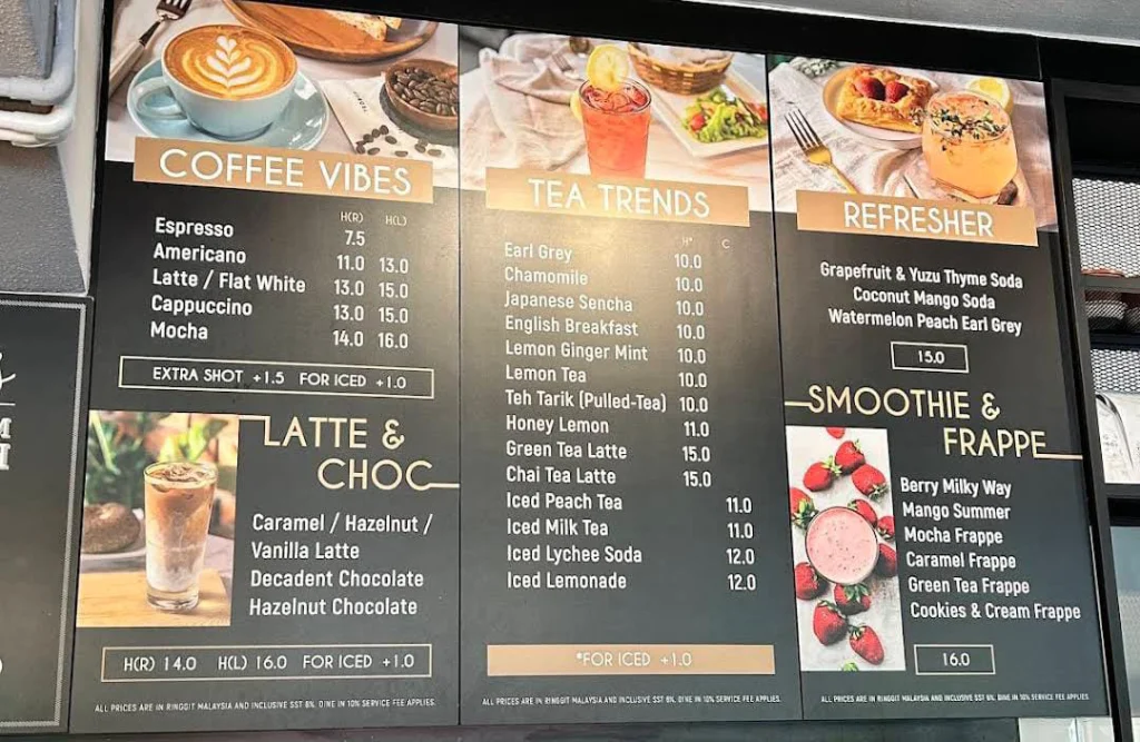 Tedboy beverages Menu