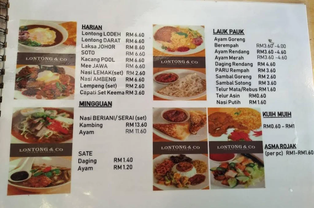 all dishes at Lontong & Co Menu