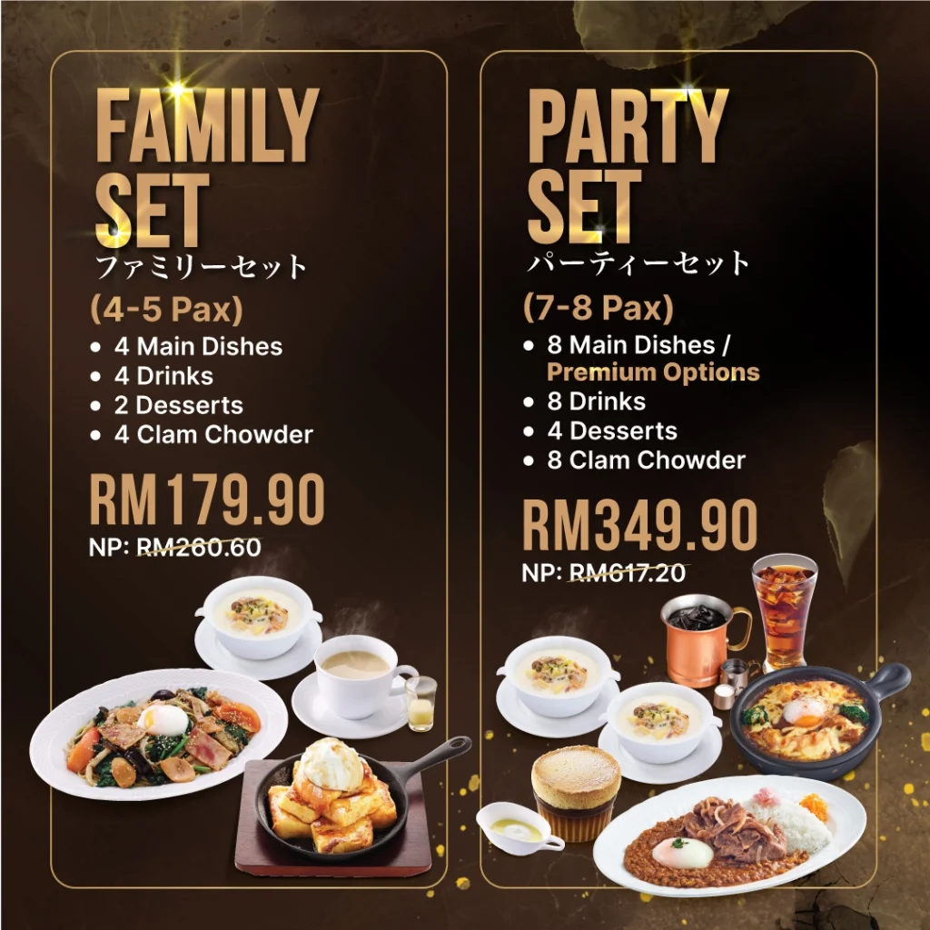 party set at Hoshino Coffee Menu Malaysia 