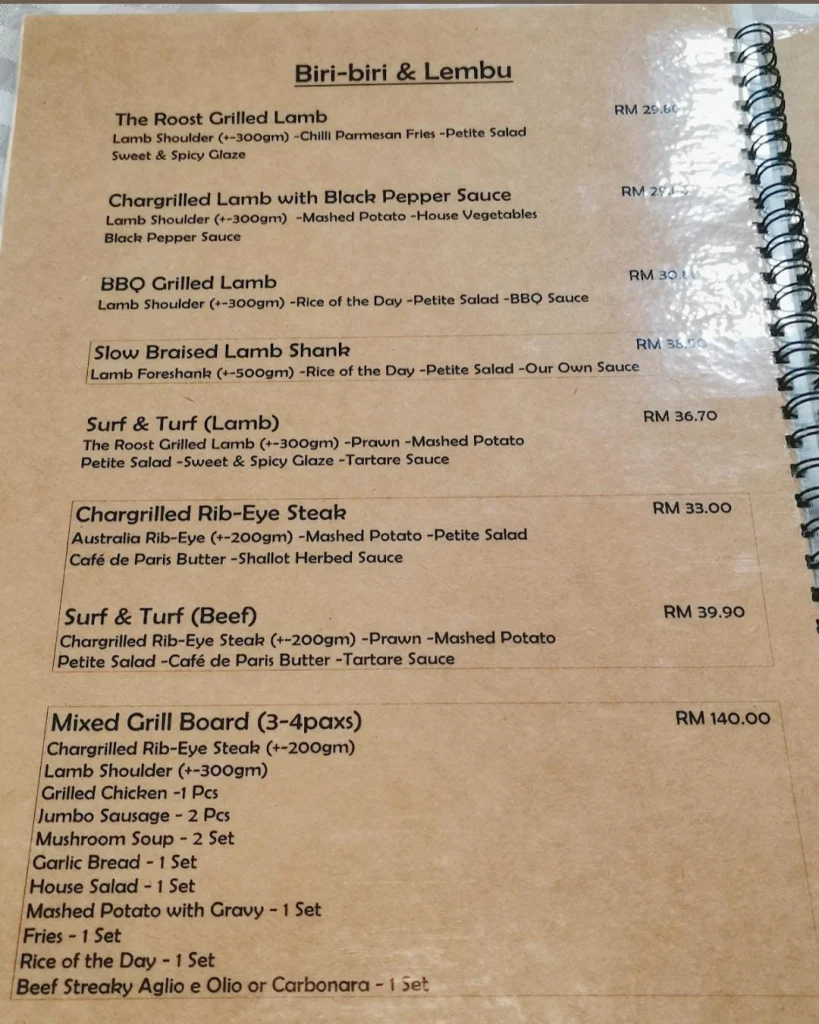 lembu at Roost Menu Malaysia