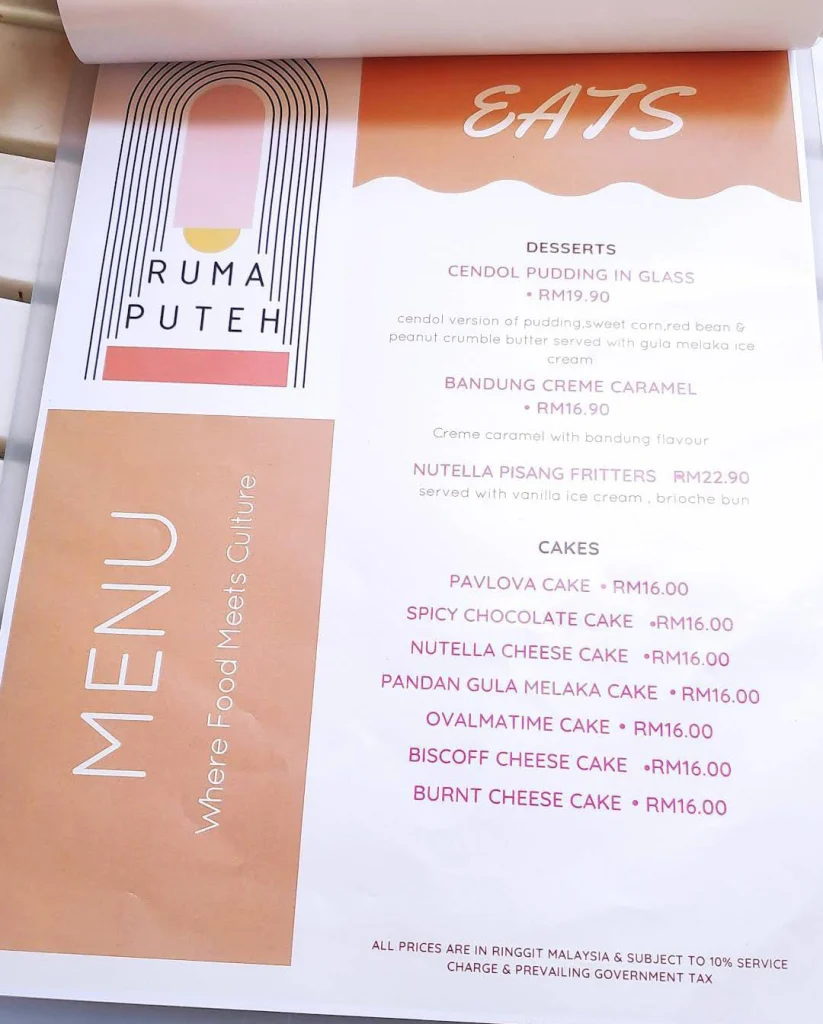 Ruma Puteh Menu Prices