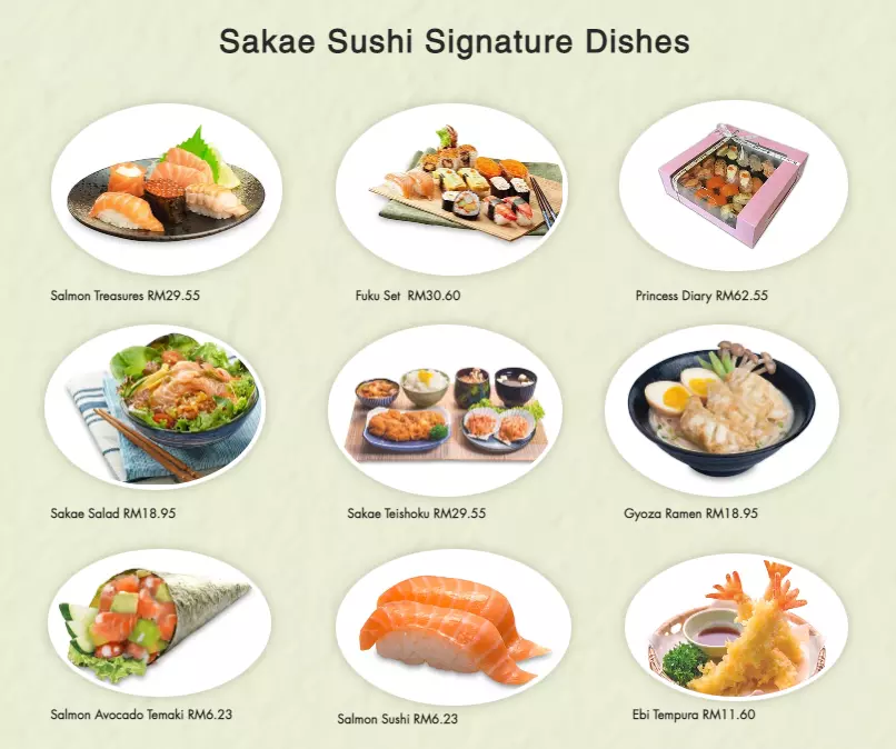  Signature Dishes AT Sakae Sushi Menu Malaysia 