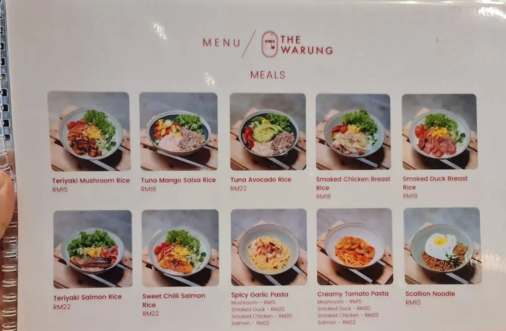 meals at the The Warung Menu Malaysia