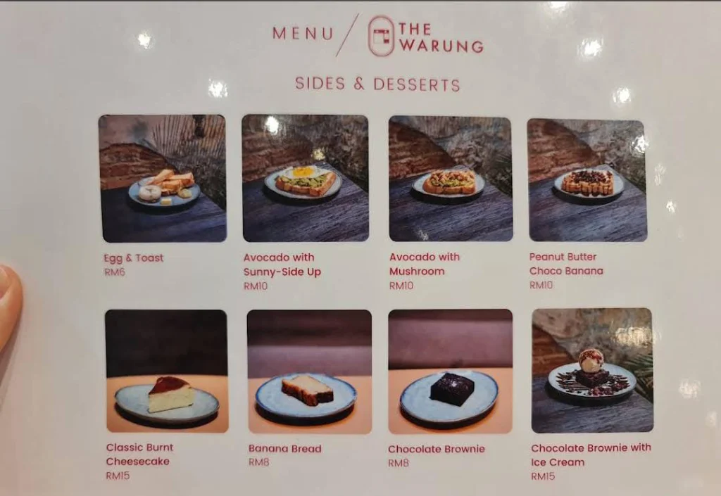 desserts and sides at The Warung Menu Malaysia